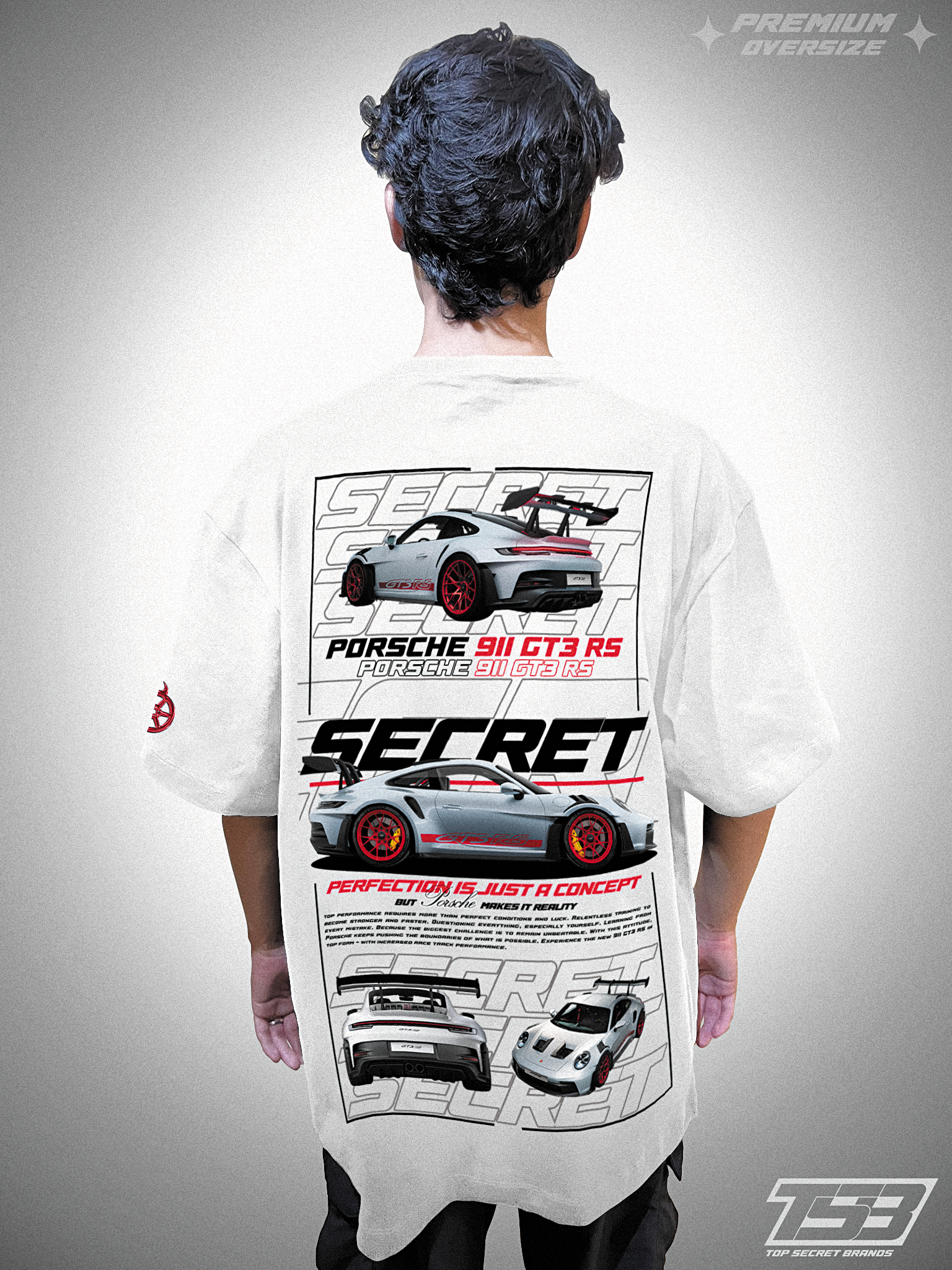 PLAYERA PREMIUM OVERSIZE PORSCHE 911 GT3 RS - SECRET DELUXE PORSCHE