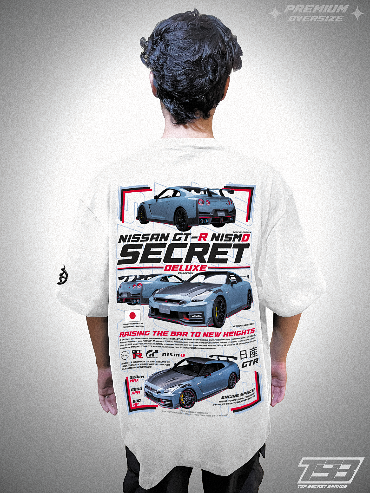 PLAYERA PREMIUM OVERSIZE NISSAN GTR - SECRET DELUXE GTR