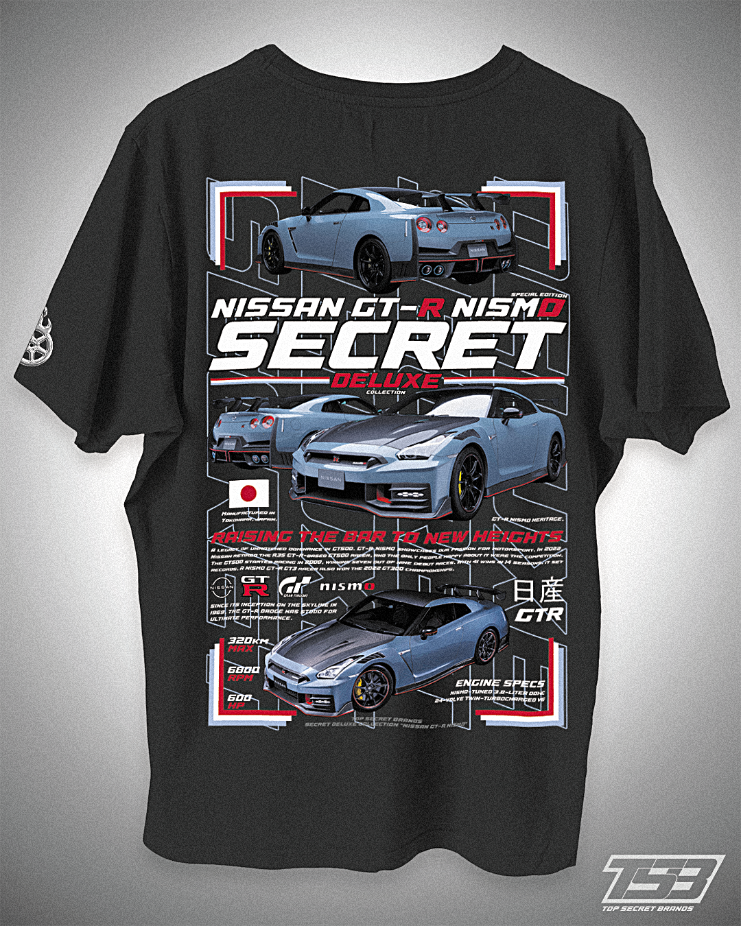 PLAYERA NISSAN GTR - SECRET DELUXE GTR