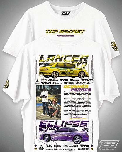 PLAYERA LANCER EVOLUTION & ECLIPSE SPYDER GTS - O'CONNER & PEARCE - FAST & FURIOUS - RÁPIDO Y FURIOSO - AUTOS JDM