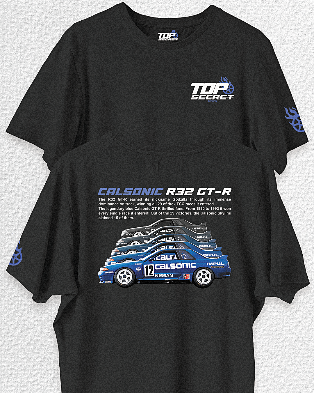 PLAYERA NISSAN SKYLINE CALSONIC R32 GT-R